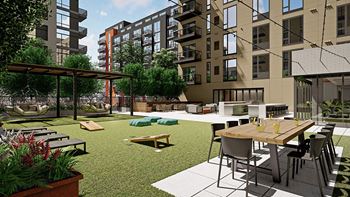 Courtyard with a Variety of Features